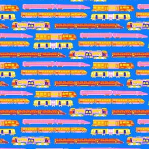 Totally Trains - Modern Marvels - Bright Retro Blue + Orange