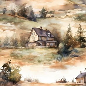Watercolour Countryside 