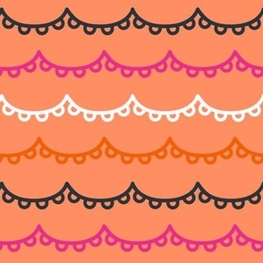 scalloped banners on peach