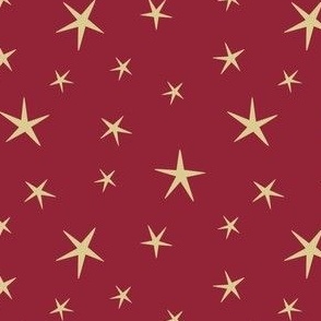 Gold Stars on Red (4.20x4.20)