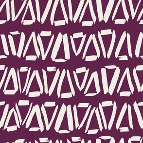 Medium // Wonky Triangles: Boho Hand-Painted Geometric Triangle - Plum Purple