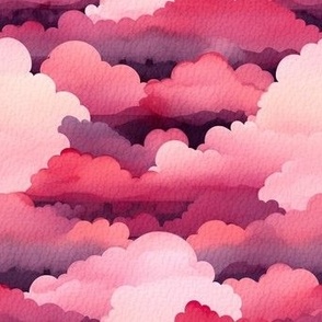 Sunset Watercolor Clouds