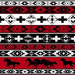 Western American Indian Horses Blanket red