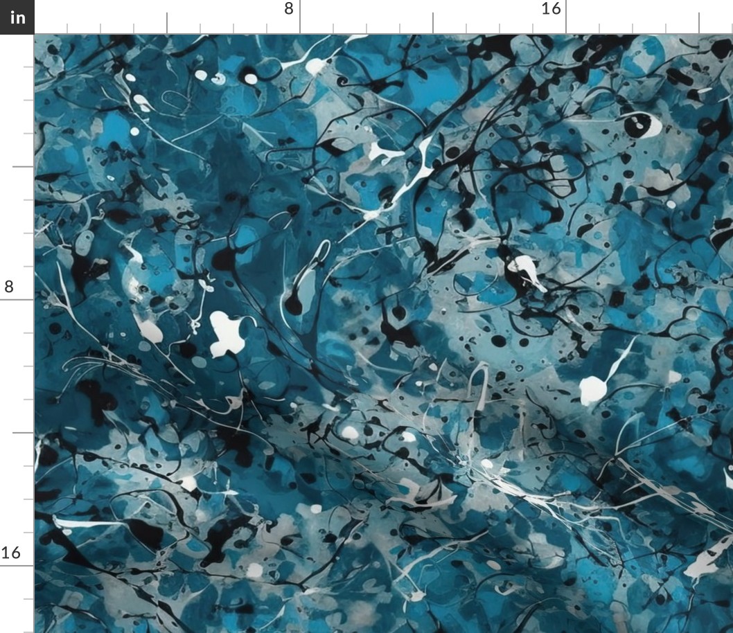 Blue Drip Paint Splatter Technique