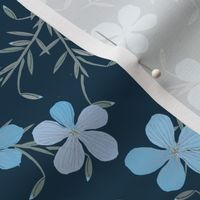 Flax on Dark Blue for Table Linens