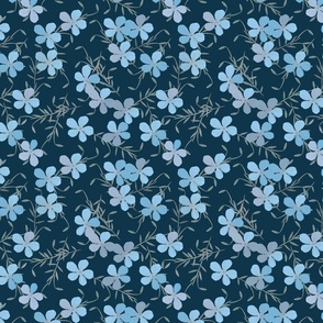 Flax on Dark Blue for Table Linens