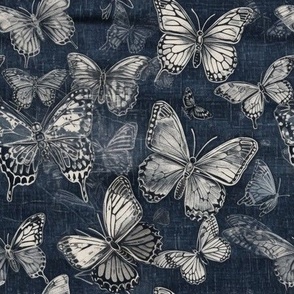 Denim Inspired Butterfly Pattern