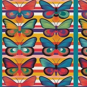 Colorful Stripes and Butterflies