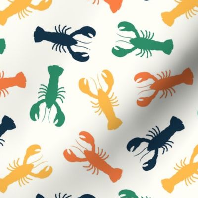 lobsters - multi green/orange/cream - LAD23