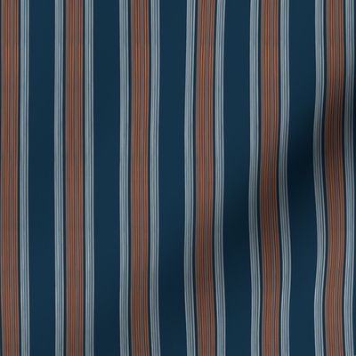 Stripes - Nautical Coordinate - Orange / Dark blue - LAD23