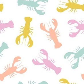 lobsters - multi coral/pink/mint -  LAD23