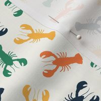 (small scale) lobsters - multi green/orange/cream - LAD23