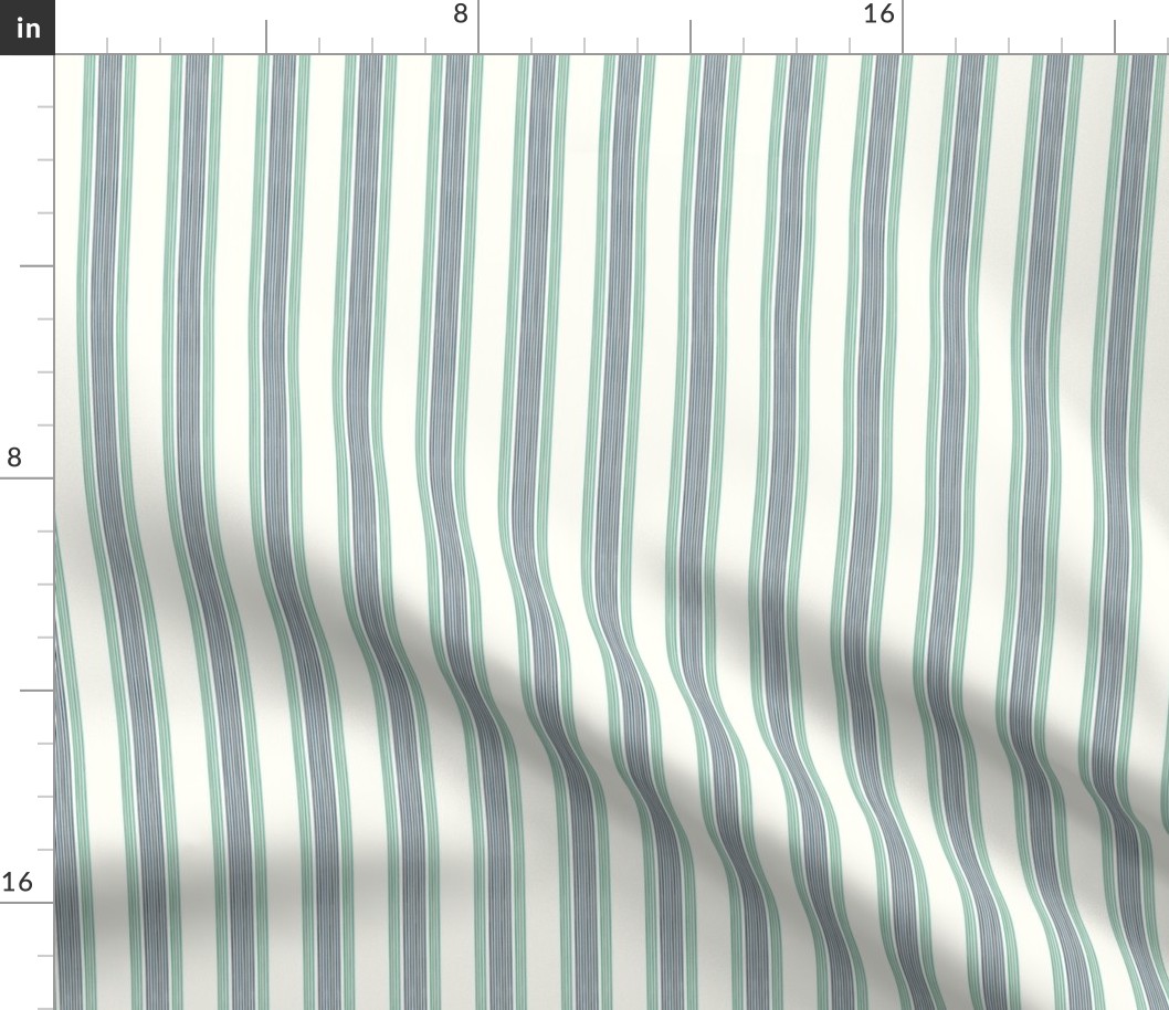 Stripes - Nautical Coordinate - Green / Blue Cream - LAD23