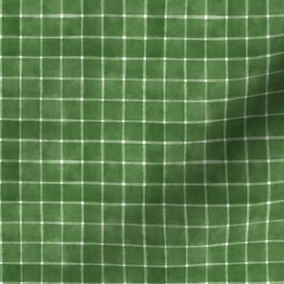 Woodland Green Window pane Check Gingham - Ditsy Scale - Christmas Green Forest Green