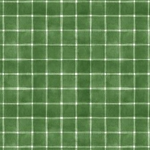 Woodland Green Window pane Check Gingham - Ditsy Scale - Christmas Green Forest Green