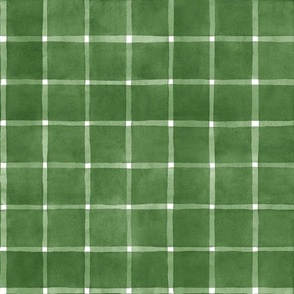 Woodland Green Window pane Check Gingham - Medium Scale - Christmas Green Forest Green