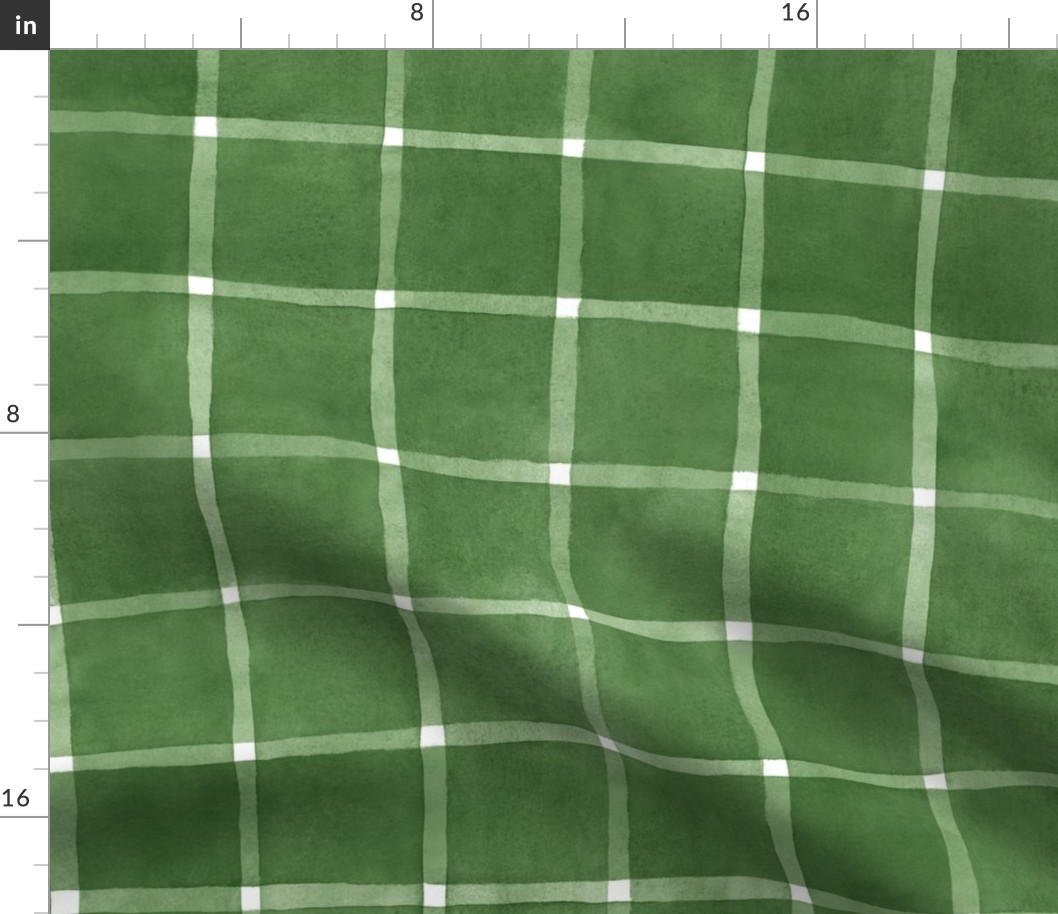 Woodland Green Window pane Check Gingham - Large Scale - Christmas Green Forest Green