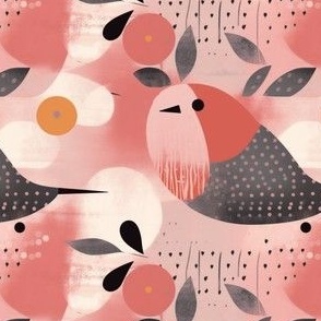Cute Birds in Pink