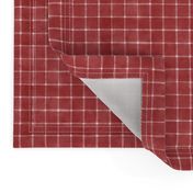 Classic Red Window pane Check Gingham - Ditsy Scale - Auburn Crimson Bright Cardinal