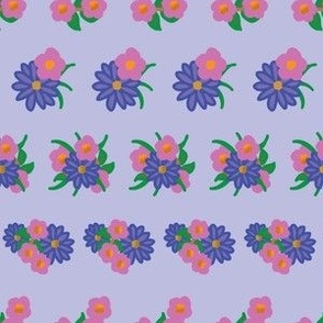 Flower Bouquet Stripes on Lavender