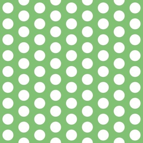 Green and White Polka Dots
