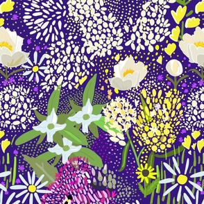 Spring garden (purple background)