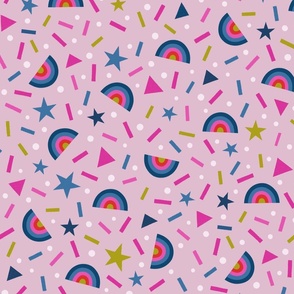 Sprinkle confetti rainbows (Light pink)