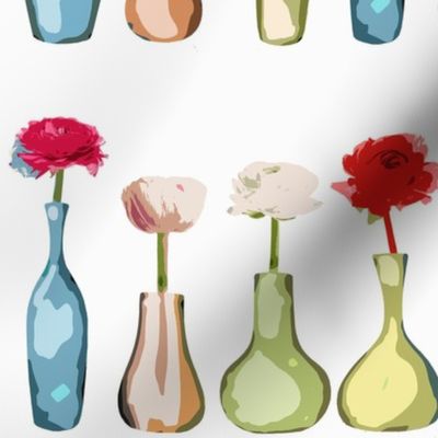 Ranunculus in Vases