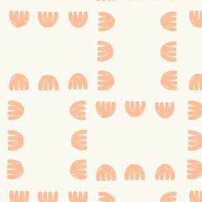 Block Printed Flower Patch in Warm | PANTONE Color of the Year - Peach Fuzz