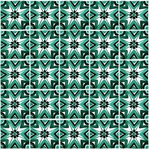 Abstract Geometric Dark Abstract Geometric Emerald Watercolor Mediterranean Tiles