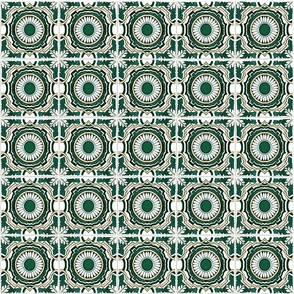 Green Emerald Watercolor Mediterranean Tiles for Wallpaper