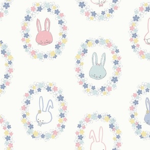 Bunnies and Floral Wreaths Nursery and Playroom for Easter and Spring // Jumbo Scale