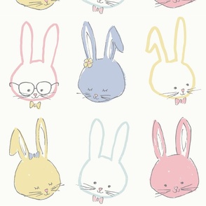 Pastel Easter Bunny Faces for Spring in the Nursery and Playroom // Jumbo