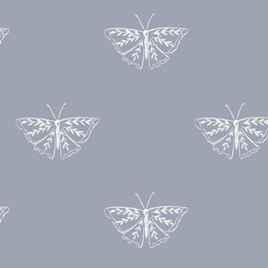 Hand drawn simple butterflies on purple // Large