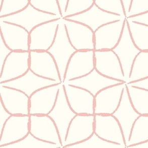 Geometric retro circles pink on ivory 