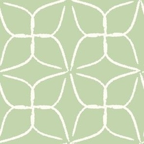 Geometric retro circles ivory on green wallpaper // Jumbo
