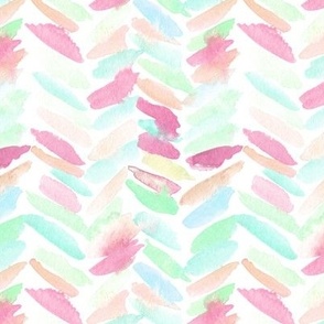 Pastel dolce paints - watercolor emerald and pink pastel herringbone - painted brush strokes abstract soft geometrical pattern for home decor wallpaper b171-5