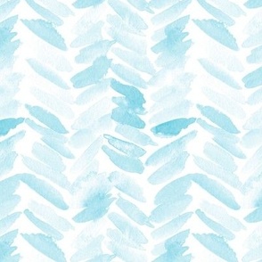 Aqua dolce paints - watercolor pastel blue herringbone - painted brush strokes abstract soft geometrical pattern for home decor wallpaper b171-8