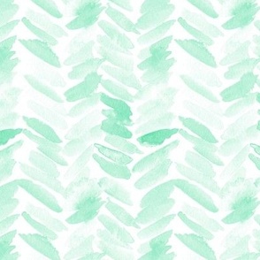 Emerald dolce paints - watercolor aqua pastel herringbone - painted brush strokes abstract soft geometrical pattern for home decor wallpaper b171-9