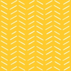 Chalkbone: Yellow and White Herringbone Pattern with Subtle Chalk Line Texture