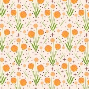 Sweet Orange Allium Dreams on Peach Background: Extra Small