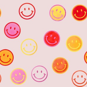 Cheerful Smiles: Retro-inspired Fun Vibrant Neon Colors
