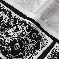 Framed Treasures - Dragon I (white on black)