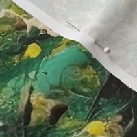 Green Drip Paint Splatter Technique