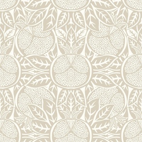 Pomegranate Block Print - in neutral Light Beige