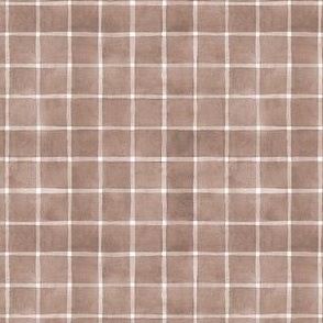 Redend Point Window pane Check Gingham - Ditsy Scale - Soft Blush Orange Taupe Beige Warm Neutral