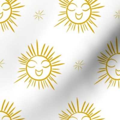  Smiling Suns - Gold on White