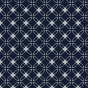 Navy Blue and white geometric mid century modern inspired