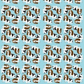 Basset Hound on Light Blue (Micro)