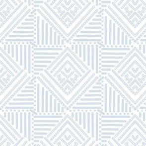 pastel blue geometric pattern on white - small scale